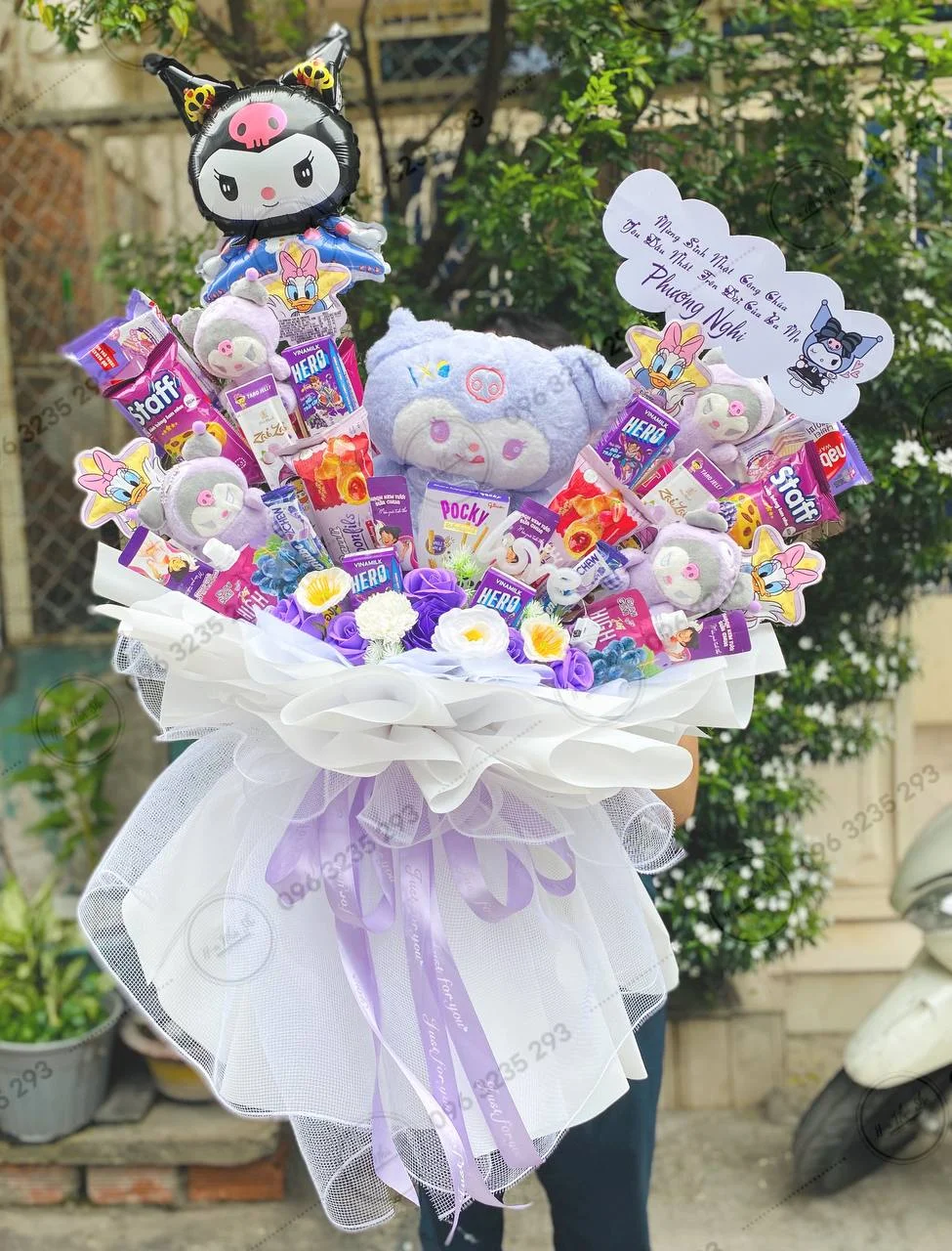 Bó Hoa Bánh Kẹo Sinh Nhật - Tím - 004