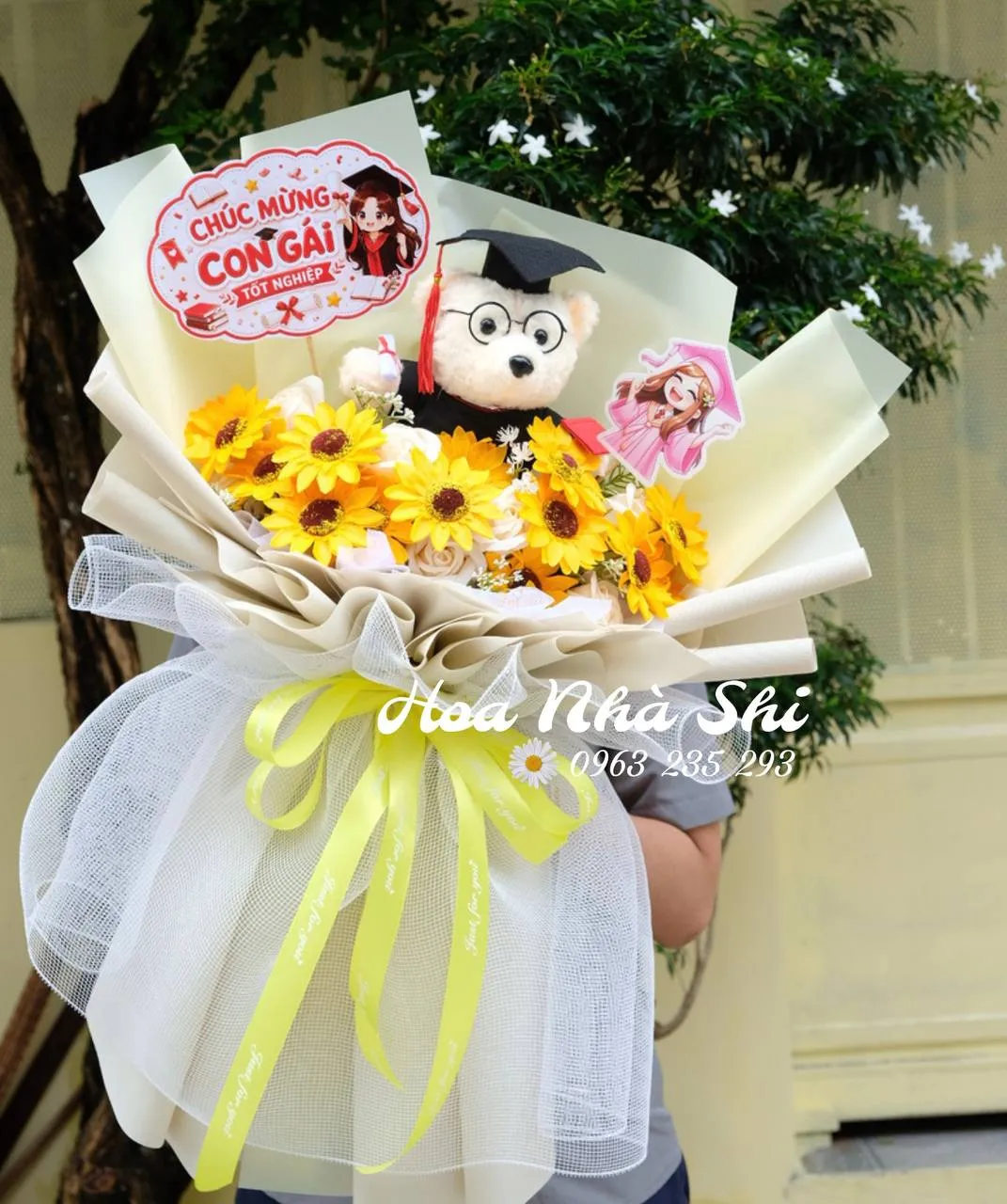 Bó Hoa Gấu Bông Tốt Nghiệp - 115 — chi tiết thiết kế