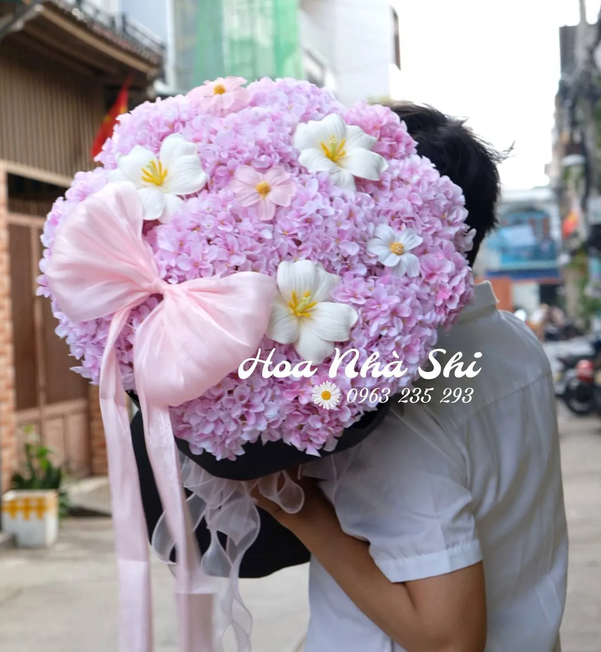 Bó Hoa Lụa Cẩm Tú Cầu - 102 — chi tiết thiết kế