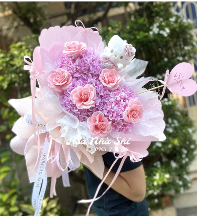 Bó Hoa Sáp Thơm Cẩm Tú Cầu - 031 — ảnh minh họa
