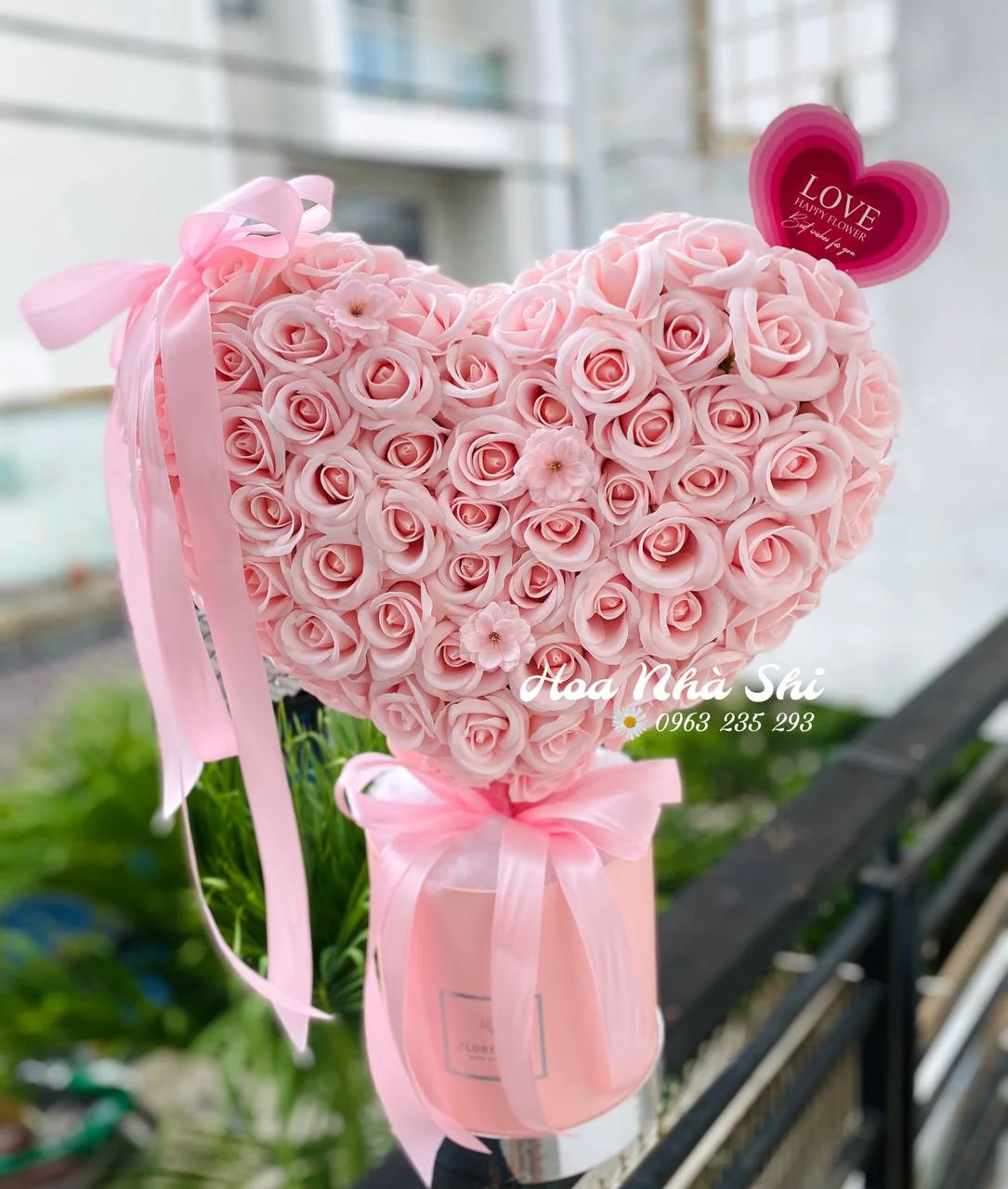 Hộp Hoa Sáp Thơm Trái Tim 3D 150 Bông - 086